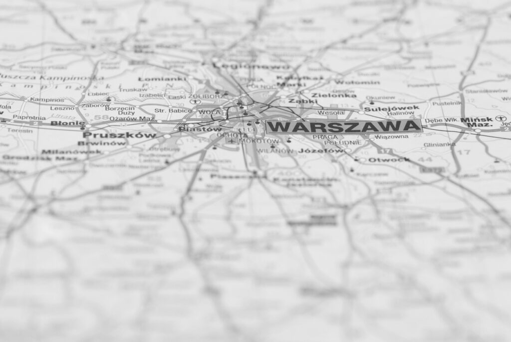 Map of Warsaw City.